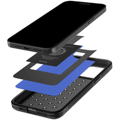 Spigen Apple iPhone 15 Pro Max, Műanyag hátlap védőtok + szilikon keret, közepesen ütésálló, légpárnás sarok, Cryo Armor, kék (RS148521)
