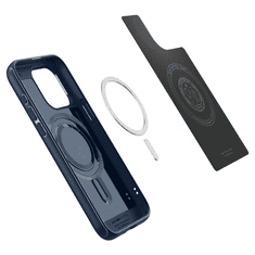 Spigen Apple iPhone 15 Pro, Műanyag hátlap védőtok + szilikon keret, Magsafe töltővel kompatibilis, Mag Armor, sötétkék (RS147813)
