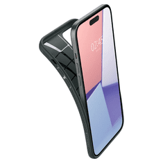 Spigen Apple iPhone 15, Szilikon tok, Liquid Air, háromszög minta, sötétzöld (RS147205)
