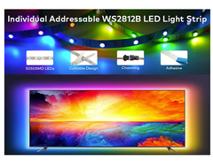 AOVO Pro AOVO 5050 RGB LED szalag, Bluetooth alkalmazásvezérlés, 24 gombos távirányító, ragasztószalag, szabályozható fényerő, 5 méter hosszú