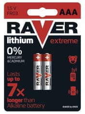 lítium akkumulátor 1.5V RAVER AAA (R03) Extreme 2db