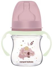 Canpol babies EasyStart kólika elleni flakon világító fülekkel SLEEPY KOALA 120ml rózsaszín