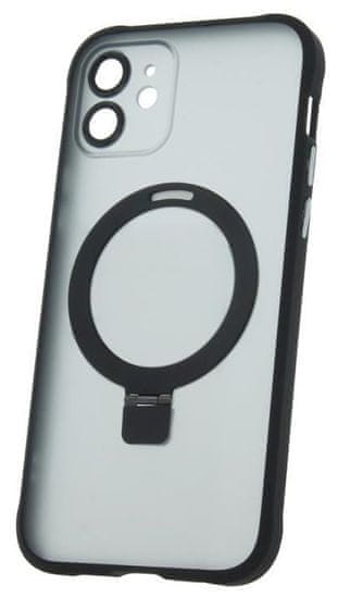 Forever Szilikon TPU tok Mag gyűrű iPhone 12 Pro, fekete (TPUAPIP12PMRTFOBK)