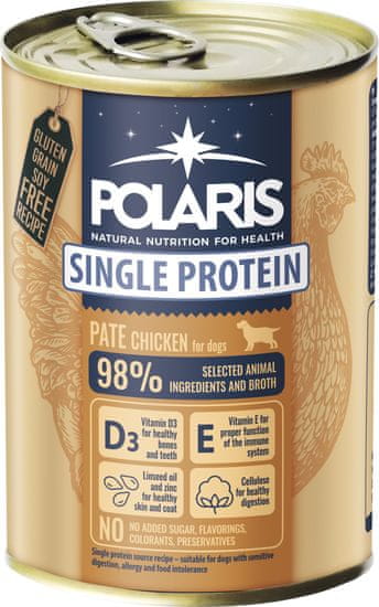 POLARIS Single Protein Paté konzerv kutyáknak csirke, 6x400 g