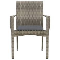 Vidaxl 4 db szürke polyrattan kerti szék párnával (319884)