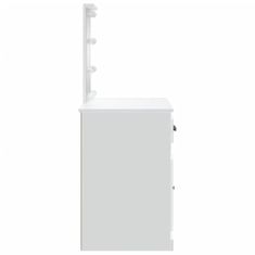 Greatstore fehér fésülködőasztal LED-lámpákkal 90x42x132,5 cm