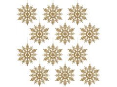 sarcia.eu Ezüst csillagok, hópelyhek a karácsonyfára, karácsonyfadíszek 10 cm, 12 db.