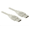 83887 USB 2.0 A > USB 2.0 A összekötő kábel, 1 m, áttetsző (83887)