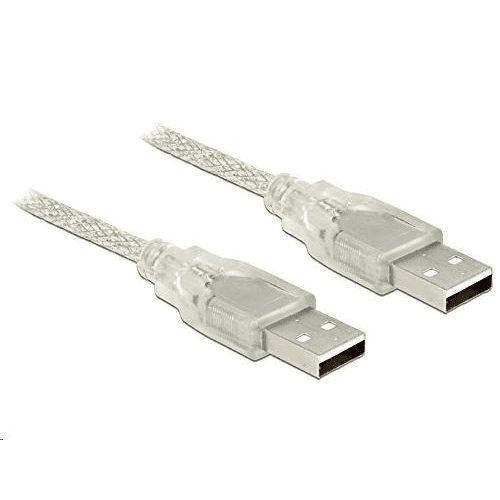 DELOCK 83889 USB 2.0 A > USB 2.0 A összekötő kábel, 2 m, áttetsző (83889)