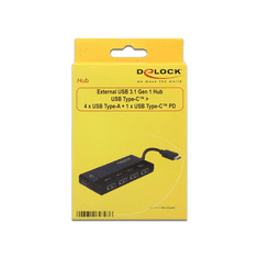 DELOCK 62793 Külső USB 3.1 Gen 1Type-C 4x USB A + 1 USB Type-C PD HUB (62793)