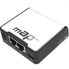 Mikrotik Router RBmAP2nD RouterOS L4, 2xLAN, műanyag doboz, hálózati adapter