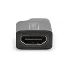 Digitus adapter USB-Type-C, USB-C HDMI Type-A, 4K@30HZ 4K@30Hz, alumínium - tok, fekete
