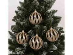 sarcia.eu Arany karácsonyfa csecsebecse, áttört csecsebecse készlet, karácsonyfadíszek 8 cm, 6 db.
