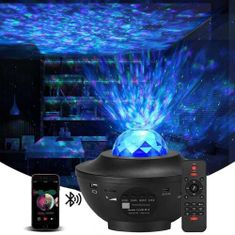 Bobo GALAXIS projector - Csillagos égbolt kivetítő party lámpa, távirányítóval, Bluetooth hangszóró