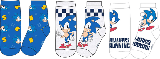 Sonic zokni szett/3db