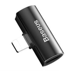 TKG Adapter: Baseus L46 - 2in1 Audio + töltő (Lightning) adapter iPhone készülékekhez, fekete