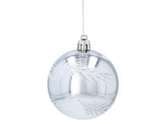 sarcia.eu Ezüst karácsonyi csecsebecse halszálka mintában, műanyag csecsebecse készlet, karácsonyfadísz 7cm, 6 db