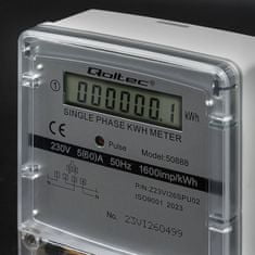 Qoltec egyfázisú elektronikus mérő | energiafogyasztás mérő | 230V | LDC