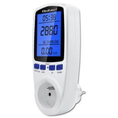 Qoltec energiafogyasztás mérő PM0626 | 3680W | 16A | LCD