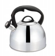 RAMIZ Hagyományos ezüst acél teafőző ergonomikus fogantyúval- 3 literes