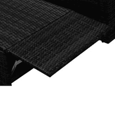 Vidaxl 2-részes fekete polyrattan kerti bútorszett párnákkal (42734)