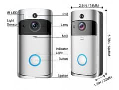BOT  Intelligens csengő A1 WiFi kamerával 720p ezüst színben