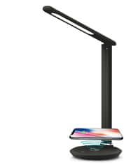 300 lm-es asztali lámpa vezeték nélküli telefontöltéssel fekete színben