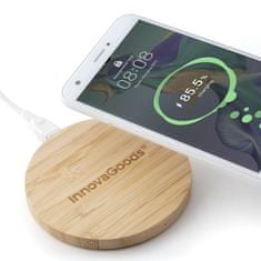 Northix Vezeték nélküli mobil töltő - bambusz - iOS és Android 
