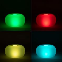 Northix Felfújható széklet LED világítással - átlátszó 