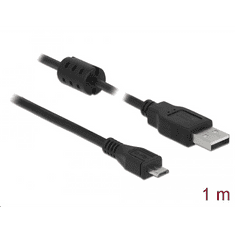 DELOCK USB 2.0-s kábel A-típusú csatlakozó > USB 2.0 Micro-B csatlakozó 1m fekete (84901) (84901)