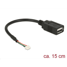 DELOCK USB 2.0-s csatlakozóval ellátott kábel, 1,25 mm, 4 tűs > USB 2.0 A-típusú csatlakozó 15cm (84834) (84834)