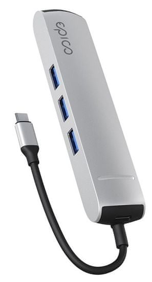EPICO 6 az 1-ben Slim hub 8K USB-C csatlakozóval 9915112100069 - ezüst