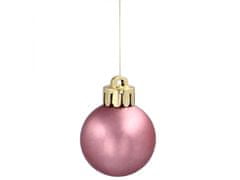sarcia.eu Rózsaszín és ezüst karácsonyi csecsebecse, műanyag csecsebecse készlet, karácsonyfadísz 3cm, 36 db.