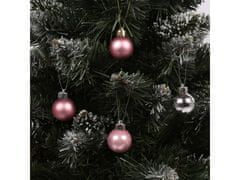 sarcia.eu Rózsaszín és ezüst karácsonyi csecsebecse, műanyag csecsebecse készlet, karácsonyfadísz 3cm, 36 db.