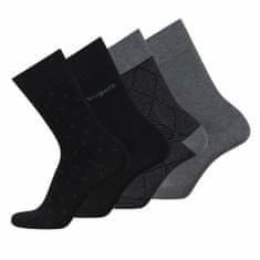 BUGATTI 4 pack - férfi zokni 6359X-610 black (Méret 39-42)