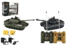 Teddies Tank RC 2db 36cm + újratölthető csomag tank csata hanggal és fénnyel