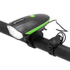 Spokey RAINI újratölthető LED kerékpárfény dudával