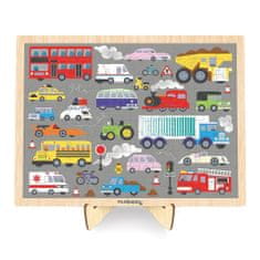 Mudpuppy fa puzzle járművek + állvány 100 darab