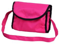 RAMIZ 2 az 1-ben játék babakocsi, megfordítható ülő- és fekvőrésszel, táskával fekete-rózsaszín színben 45 x 37 x 14 cm