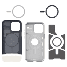 Spigen Apple iPhone 15 Pro Max, Műanyag hátlap védőtok, szilikon belső, Magsafe töltővel kompatibilis, Classic C1 Mag, szürke (TS0260)