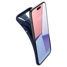 Spigen Apple iPhone 15 Pro Max, Szilikon tok, Liquid Air, háromszög minta, sötétkék (RS147204)