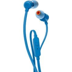 TKG Headset: JBL T110 - kék hangerőszabályzós stereo headset, Jack csatlakozóval