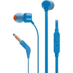 TKG Headset: JBL T110 - kék hangerőszabályzós stereo headset, Jack csatlakozóval