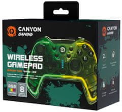 Canyon vezeték nélküli gamepad GPW-02 RGB 5in1 (PS3, Nintendo Switch, iOS 13.0, Android, PC)