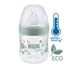 Nuk Cumisüveg For Nature hőmérséklet-szabályozóval, zöld 150 ml