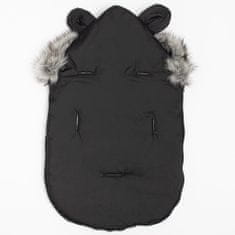 NEW BABY Új Baby Alex Fleece fekete luxus téli kapucnis táska füllel