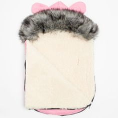 NEW BABY Új Baby Alex gyapjú rózsaszín luxus téli kapucnis babakocsi fülekkel