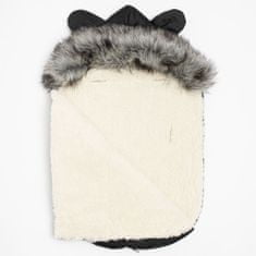 NEW BABY Új Baby Alex Wool fekete luxus téli kapucnis babakocsi fülekkel