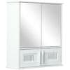 KLEANKIN Kleankin fürdőszoba fali szekrény, 2 ajtós, Tükör, MDF/Üveg, 55x17,5x60 cm, Fehér