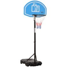 HOMCOM Kültéri kosárlabda karika, acél/PE/HDPE, állítható magasság, 195-245 cm, kék